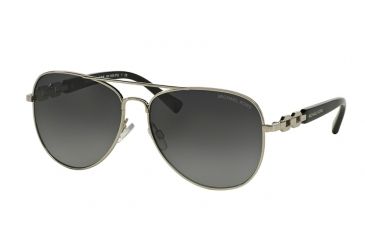 Image of Michael Kors FIJI MK1003 Sunglasses 1001T3-58 - Silver Frame, Grey Gradient Polarized Lenses