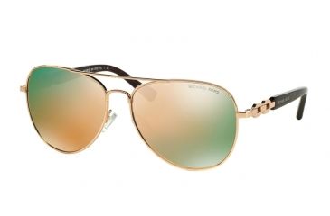 Image of Michael Kors FIJI MK1003 Sunglasses 1003R5-58 - Rose Gold Frame, Rose Gold Mirror Lenses