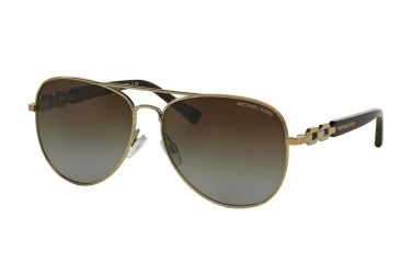 Image of Michael Kors FIJI MK1003 Sunglasses 1004T5-58 - Gold Frame, Brown Gradient Polarized Lenses
