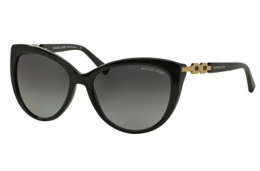 Image of Michael Kors GSTAAD MK2009 Sunglasses 3005T3-56 - Black Frame, Grey Gradient Polarized Lenses