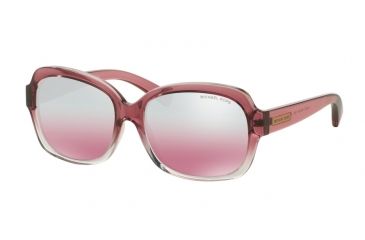 Image of Michael Kors MITZI III MK6037 Sunglasses 31287E-57 - Rose Clear Gradient/rose Frame, Blush Silver Flash Lenses
