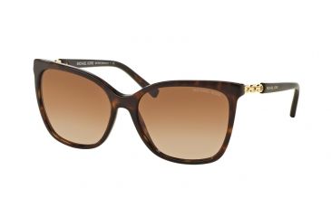 Image of Michael Kors MK 6029 MK6029 Sunglasses 310613-56 - Dk Tortoise/gold Frame, Brown Gradient Lenses
