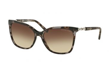 Image of Michael Kors MK 6029 MK6029 Sunglasses 310713-56 - Black Tortoise/Silver Frame, Smoke Gradient Lenses