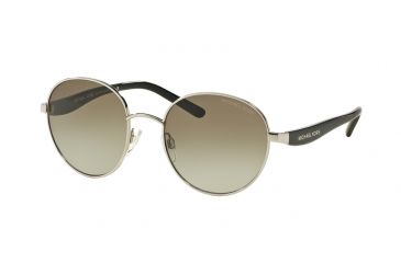 Image of Michael Kors SADIE III MK1007 Sunglasses 10018E-52 - Silver / Black Frame, Green Gradient Lenses
