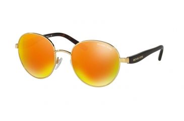 Image of Michael Kors SADIE III MK1007 Sunglasses 10246Q-52 - Gold/Tortoise Frame, Orange Mirror Lenses