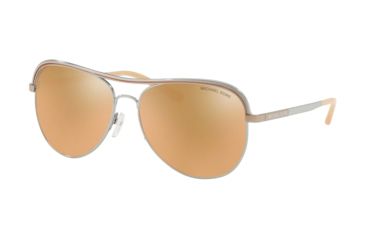 Image of Michael Kors VIVIANNA I MK1012 Single Vision Prescription Sunglasses, 58mm, Shiny Silver, MK1012-11535A-58-SV