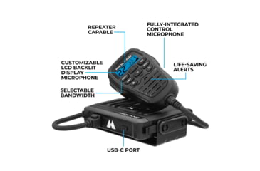Image of Midland Mirco Mobile 2 - Way Radio, Controll Mic, 15 Watt, 142 Priv Codes, 8 GMRS Repeater CH, Weath Alert, Mag Mount Antenna, MXT275