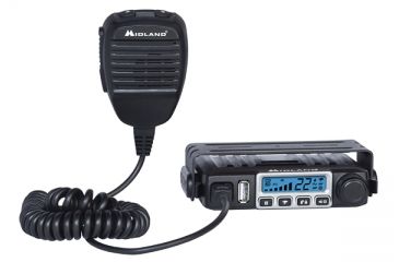 Image of Midland Radio 15 Watt Micro Mobile GMRS Radio with Magnetic Mount Antenna, Black / Silver MXT115