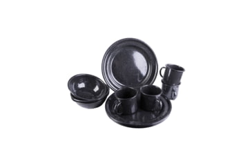 Image of MIL-TEC 12-Piece Enamelled Dish Set, Black, 14678002