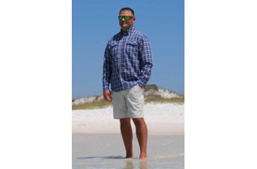 Image of Mojo Sportswear Company Coastal Plaid Shirt Long Sleeve - Mens, Nautical Navy, Large, NTCN - L - CPLS LS