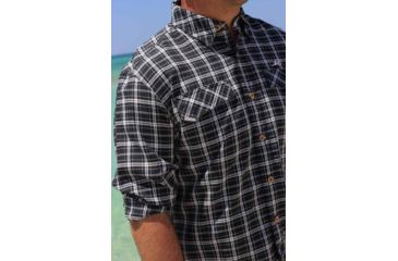 Image of Mojo Sportswear Company Coastal Plaid Shirt Long Sleeve - Mens, Octopus Ink, 2XL, OCTIN - XXL - CPLS LS