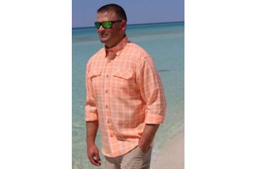 Image of Mojo Sportswear Company Coastal Plaid Shirt Long Sleeve - Mens, Sailor Sunset, Large, SLSNST - L - CPLS LS