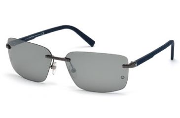 Image of Mont Blanc MB465S Sunglasses - Shiny Gun Metal Frame Color