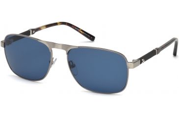 Image of Mont Blanc MB655S Sunglasses - Shiny Dark Ruthenium Frame Color, Blue Lens Color