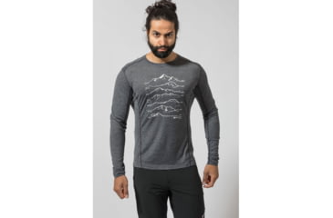Image of Montane Primino 140G 7 Summits Long Sleeve T-Shirt - Mens, Black, Extra Large, MP7SLBLAX08