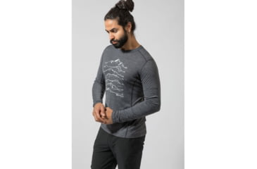 Image of Montane Primino 140G 7 Summits Long Sleeve T-Shirt - Mens, Black, Extra Large, MP7SLBLAX08