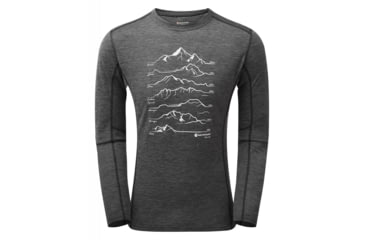Image of Montane Primino 140G 7 Summits Long Sleeve T-Shirt - Mens, Black, Extra Large, MP7SLBLAX08