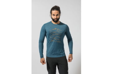 Image of Montane Primino 140G 7 Summits Long Sleeve T-Shirt - Mens, Narwhal Blue, 2XL, MP7SLNARZ08