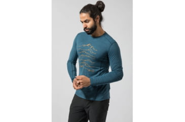 Image of Montane Primino 140G 7 Summits Long Sleeve T-Shirt - Mens, Narwhal Blue, 2XL, MP7SLNARZ08