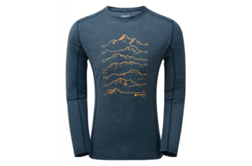 Image of Montane Primino 140G 7 Summits Long Sleeve T-Shirt - Mens, Narwhal Blue, 2XL, MP7SLNARZ08