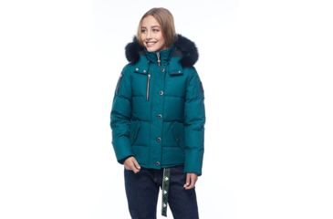 Image of Moose Knuckles 3Q Jacket - Womens, Green Ash/Black Fox, Large, MK2229-L3Q-740-L