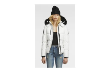 Image of Moose Knuckles 3Q Jacket - Womens-Snow White/Black Fur-X-Small