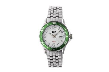 Image of MOS PB102 St. Petersburg Mens Watch, Silver, 44mm, Green Dial, White Face MOSPB102