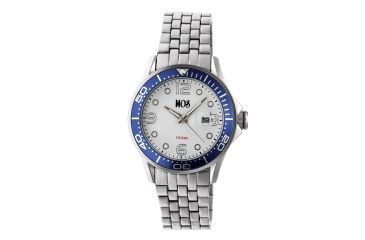 Image of MOS PB103 St. Petersburg Mens Watch, Silver, 44mm, Blue Dial, White Face MOSPB103