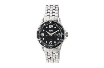 Image of MOS PB105 St. Petersburg Mens Watch, Silver, 44mm, Black Dial, Black Face MOSPB105