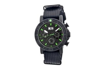 Image of SP104 Sao Paulo Mens Watch, black Band, Black Bezel, Green Markers, Black Face