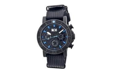Image of SP105 Sao Paulo Mens Watch, black Band, Black Bezel, Blue Markers, Black Face