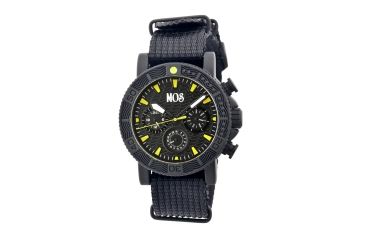 Image of SP107 Sao Paulo Mens Watch, black Band, Black Bezel, Yellow Markers, Black Face