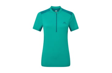 Image of Mountain Equipment Nava Short Sleeve Zip T - Womens, Jade/Spruce, 8, 01825 Jade/Spruce8