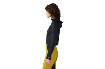 Image of Mountain Hardwear Crater Lake Half Zip Crop Hoody - Women's, Black, S, 2068771-010-S