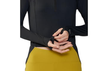 Image of Mountain Hardwear Crater Lake Half Zip Crop Hoody - Women's, Black, S, 2068771-010-S