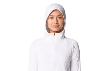 Image of Mountain Hardwear Crater Lake Half Zip Crop Hoody - Women's, Fogbank, L, 2068771-102-L