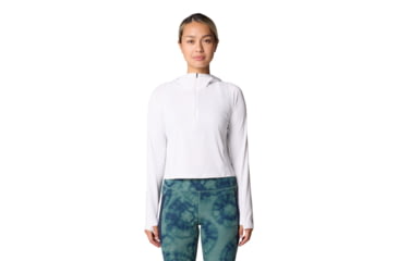 Image of Mountain Hardwear Crater Lake Half Zip Crop Hoody - Women's, Fogbank, L, 2068771-102-L