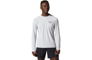 Image of Mountain Hardwear Crater Lake Long Sleeve Tops - Men's, Glacial, S, 1982421-097-S