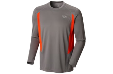 Image of Mountain Hardwear Double Wicked Long Sleeve Shirt - Men's-Titanium-X-Large