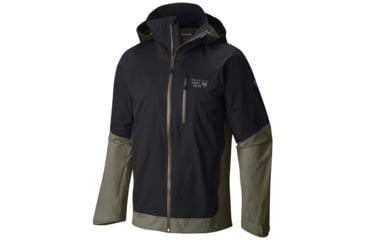 Image of Mountain Hardwear Dragons Back Jacket - Mens-Black/Stone Green-Large