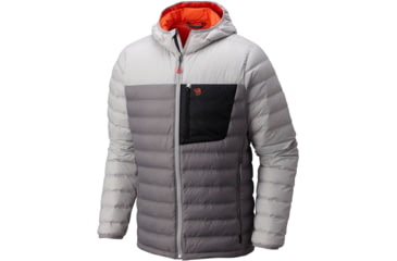 Image of Mountain Hardwear Dynotherm Hooded Down Jacket - Men's-Manta Grey-X-Large