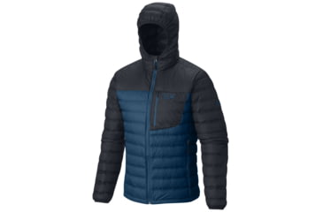 Image of Mountain Hardwear Dynotherm Hooded Down Jacket - Mens-Phoenix Blue/Hardwear Navy-Large
