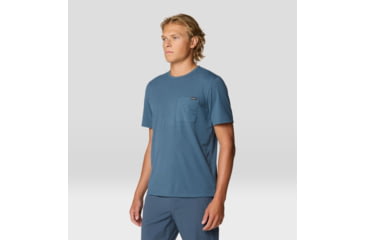 Image of Mountain Hardwear Low Exposure Short Sleeve Shirt - Men's, Moon Blue, M, 2110261-430-M