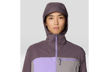 Image of Mountain Hardwear Wind Veil Hooded Jacket - Women's, Purple Sage, Harbor Violet, Approaching, S, 2146771-574-S
