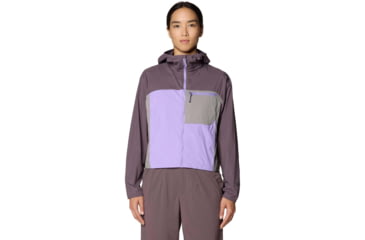Image of Mountain Hardwear Wind Veil Hooded Jacket - Women's, Purple Sage, Harbor Violet, Approaching, S, 2146771-574-S