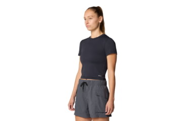 Image of Mountain Hardwear Peak Knit Short Sleeve Shirt - Women's, Black, M, 2113451-010-M