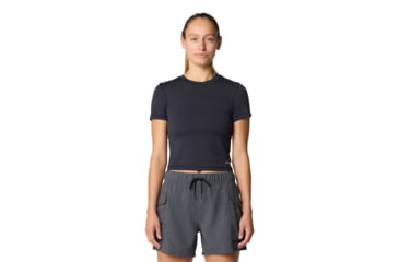 Image of Mountain Hardwear Peak Knit Short Sleeve Shirt - Women's, Black, M, 2113451-010-M