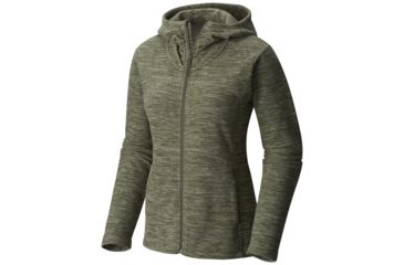 Image of Mountain Hardwear Snowpass Fleece Full-Zip Hoody - Women's-Heather Stone Green-Large
