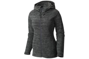 Image of Mountain Hardwear Snowpass Fleece Full-Zip Hoody - Womens-Heather Black-Large