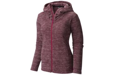 Image of Mountain Hardwear Snowpass Fleece Full-Zip Hoody - Womens-Heather Dark Raspberry-Small